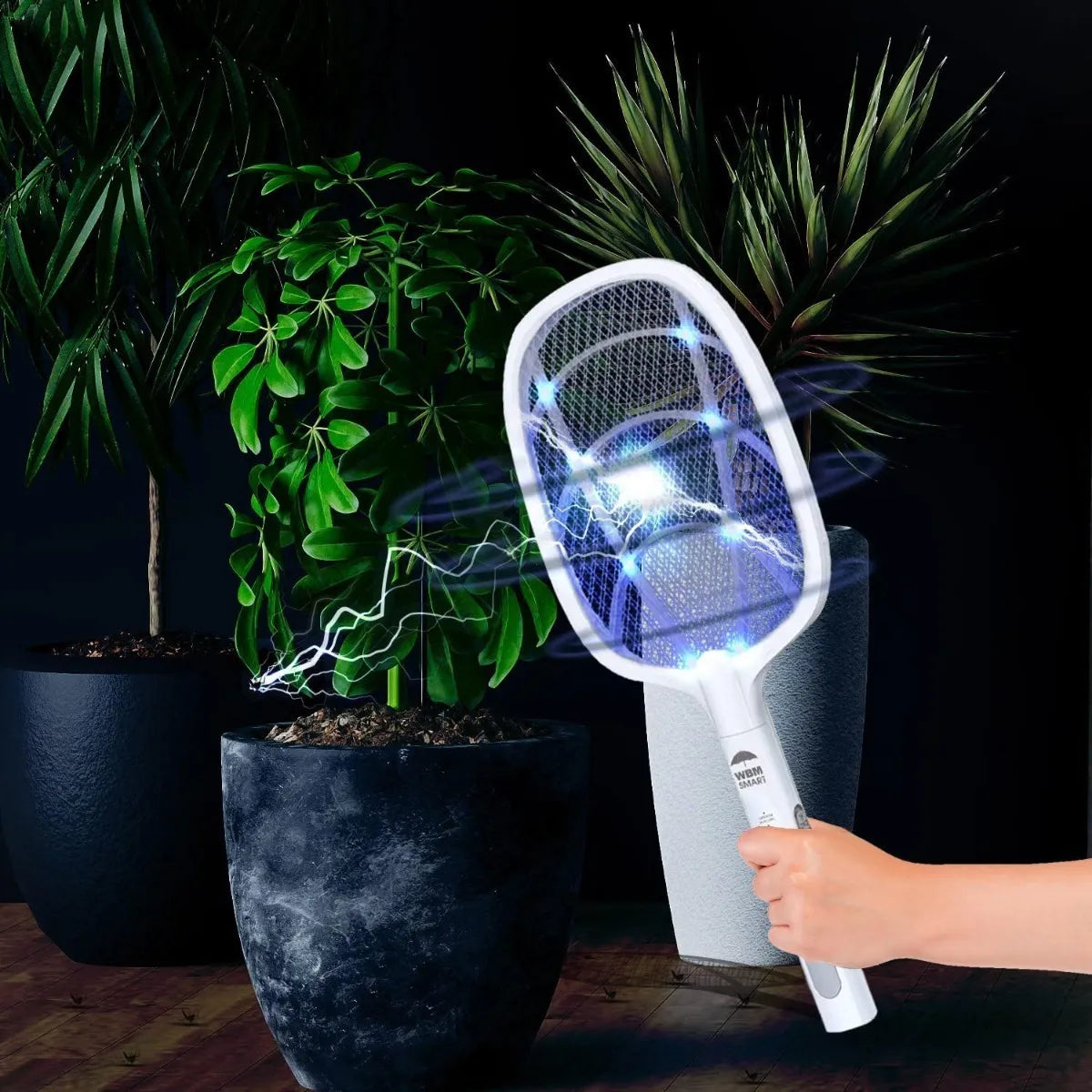 Raqueta eléctrica mata insectos recargable