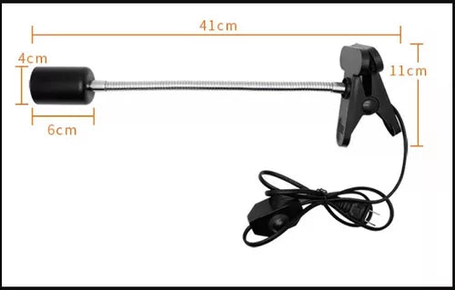 Soporte Lampara Flexible Para Bombillo De Calor Reptil Luz Uva Uvb