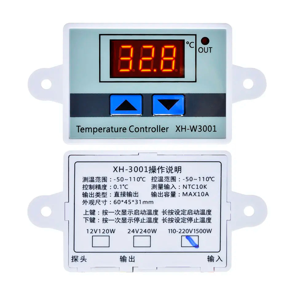 Termostato Digital W3001 Incubadora Control Temperatura 110v