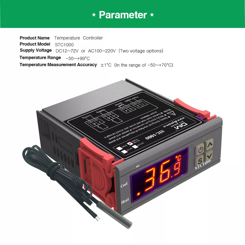 Termostato Digital STC1000 con sensor