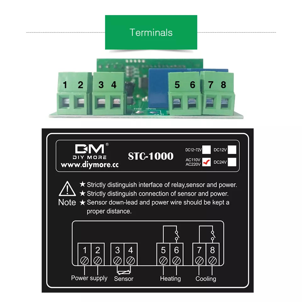 Termostato Digital STC1000 con sensor