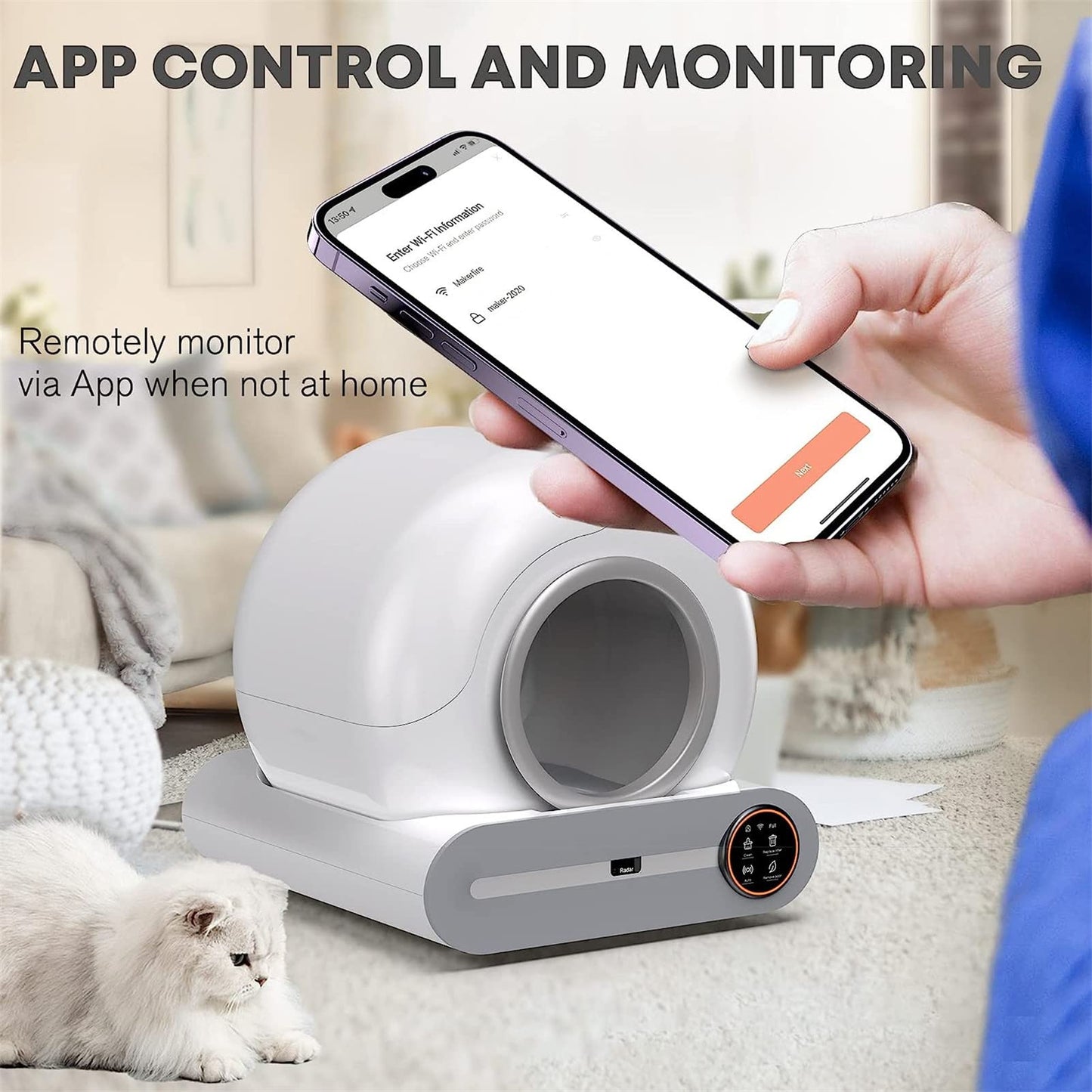 Arenero Inteligente Para Gato Con Pantalla Táctil