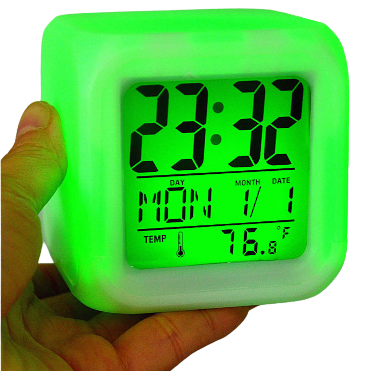 Reloj Despertador Digital LED Multicolor Con Alarma