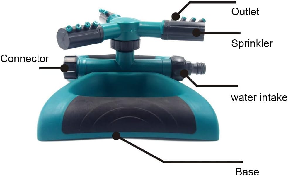 Aspersor de Césped Rotación Automática de 360 Grados Riego Jardín