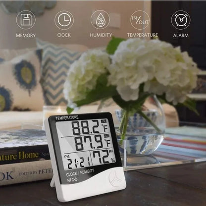 Reloj termohigrómetro digital con sonda HTC-2