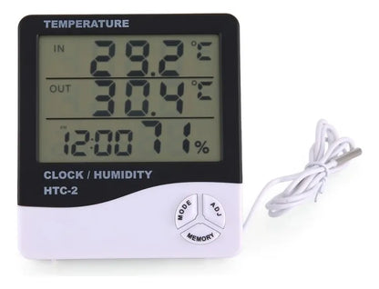 Reloj termohigrómetro digital con sonda HTC-2