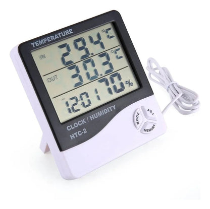 Reloj termohigrómetro digital con sonda HTC-2
