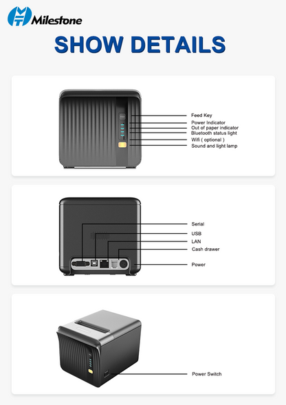 Impresora POS Recibos Térmica 80MM